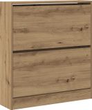 vidaXL Schoenenkast 80 x 21 x 87,5 cm Bewerkt hout Rook Eiken