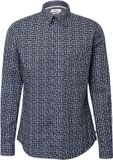 s.Oliver Pied-de-poule Chemise Casual Manches Longues Coton Élasthanne Homme XL Marine