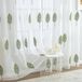 Goodivery Rideaux transparents avec motif de feuilles brodé et montage facile