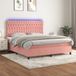 Maison Exclusive - Boxspringbed met matras en LED-verlichting, roze, 180x200 cm, fluweel