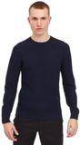 Casual Friday Gestructureerde gebreide trui met ronde hals Karlo Nachtblauw 2XL