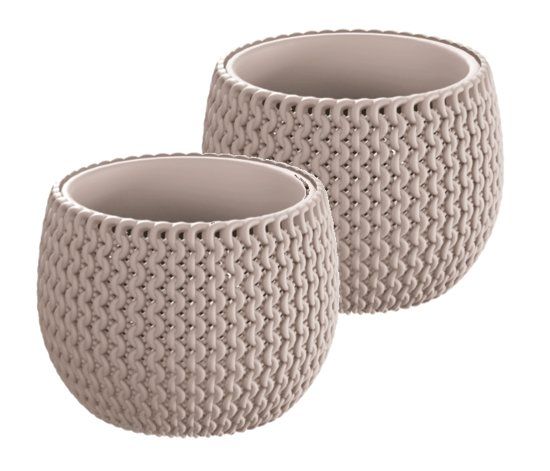 Prosperplast Splofy Bowl - Bloemschaal - 18cm - Taupe - 2 stuks