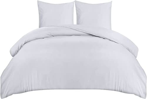 Utopia Bedding Dekbedovertrek Set - Zachte Microvezel Dekbedovertrek 155x220cm met Kussenslopen 80x80cm - Beddengoed Dekbedovertrek Set - Wit