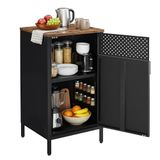 SONGMICS Opslagkast, vloerkast met deur, dressoir met verstelbare plank | Stalen frame, ruimtebesparend, industriële stijl, rustiek bruin en zwart, BRAVON Collectie LSC101B01