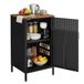 SONGMICS Opslagkast, vloerkast met deur, dressoir met verstelbare plank | Stalen frame, ruimtebesparend, industriële stijl, rustiek bruin en zwart, BRAVON Collectie LSC101B01