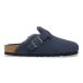 Birkenstock Sandales Boston BS Cuir Daim/ Fourrure New Navy