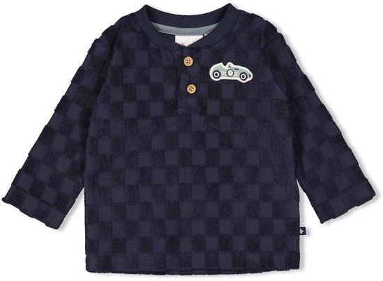 Feetje Longsleeve Ruit Badstof Marine - Let's Go!