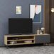 Hanah Home Stijlvolle tv-standaard met wandmontageoptie, eiken & antraciet, 160 cm x 37,4 cm x 47 cm, 100% melamine gecoat, 18 mm dik, Ample Shelving voor Modern Living
