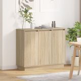 vidaXL LED Dressoir Sonoma Eiken 90 x 32 x 75 cm Bewerkt Hout