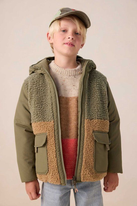 Sissy-Boy Donkergroene reversible teddy jas