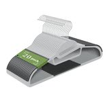Ribelli Kleerhangers van kunststof, 20 stuks, antislip kunststof hangers, 0,5 cm dik, ruimtebesparend, met 360° draaibare haak, kleerhanger met stropdashouder voor mantels, broeken, tanktops, 500798
