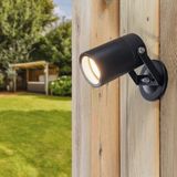 HOFTRONIC Spikey LED Wandlamp Zwart GU10 4,5W 400lm 4000K IP65 Dimbaar