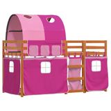 Maison Exclusive - Lit d'enfant avec cadre de lit et rideaux, rose, 90 x 200 cm, pin