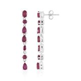 Cavill - Zilveren oorbellen 925 sterling zilver - Madagaskar robijnen 3,12 ct - Ovaal, druppel en marquise geslepen - Elegante dames oorbellen