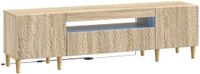 vidaXL LED tv-meubel DELFT 153 x 35 x 43 cm Sonoma Eiken Bewerkt hout