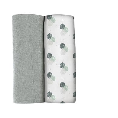BEABA Set van 2 Burp Doeken Mirage grijs / Jungle 120 x 120 cm