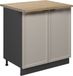 Vicco Keukenonderkast Fame-Line, GrijsBeige/Antraciet, 80 cm goudkleurig eiken werkblad