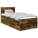vidaXL Bedframe met hoofdeinde Rook Eiken 90 x 190 cm Bewerkt hout