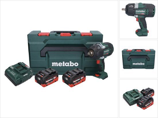 Metabo SSW 18 LTX 1450 BL Accu Slagmoersleutel Set (2x8.0Ah LiHD Accu) In Metabox