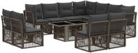 vidaXL Tuinbank Set 12 st Grijs polyrattan