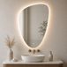 SensaHome Adrian Miroir de salle de bain avec éclairage LED - Dimmable - 2700K/4500K/6400K - Asymétrique - 55x80cm