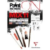 Clairefontaine 976010C - Gelijmd Blok PaintON MIX11 Multi-technieken A5 14,8x21 cm 250g - 27 Vellen Multi-technieken Tekenpapier - Assortiment van 11 Multi-technieken Papiersoorten