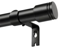 Tringle à rideaux extensible en métal pour rideaux avec anneaux - Noir (80 à 365 cm)