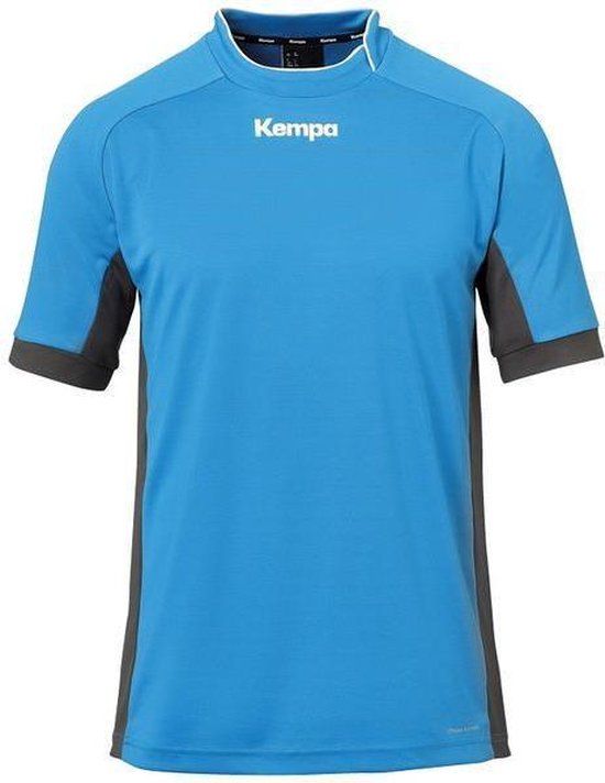 Kempa Prime Shirt Kids - Blauw/Antraciet - Maat 140 - Volleybalshirt