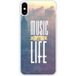 Apple Bedrukt siliconen hoesje compatibel met iPhone X, Apple iPhone XS Music is life