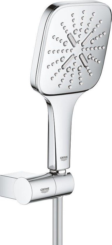 GROHE Rainshower SmartActive Cube 130 Hand Shower Set - Chrome - 3 Spray Patterns