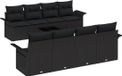 vidaXL Tuinbank Set Zwart Poly Rattan 9 Kussens