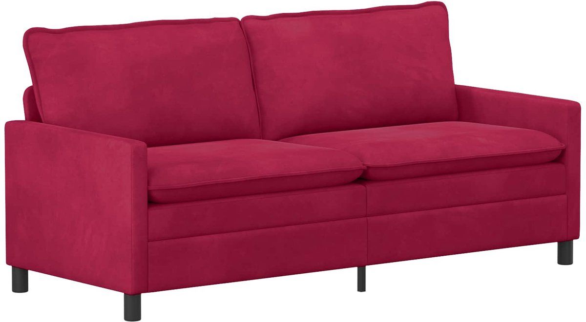 vidaXL - Bank - Wijnrood - 196 x 81 x 87,5 cm - Fluweel
