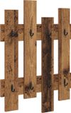 vidaXL Wandgemonteerde kapstok Muurmontage Oudhout 60 x 3 x 82 cm