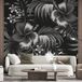 Papier peint panoramique fleurs tropicales 195 cm x 195 cm