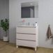 Saniclass Chaci PLUS Badkamermeubelset - 80x86x46cm - keramische wastafel wit - 1 wasbak - 1 kraangat - 3 lades - rechthoekige spiegel - mat cotton (beige)