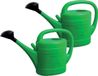 Prosperplast Combi-set arrosoirs en plastique pour fleurs/plantes avec pomme d'arrosage/pomme de pulvérisation vert 10 et 14 litres