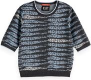 Scotch & Soda Dames T-shirt XS Viscose/Polyester Korte Mouw Herfst/Winter 2025