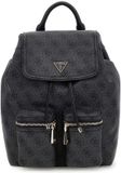 GUESS Manhattan II Flap Backpack Coal Logo donkergrijs