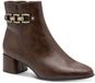Marco Tozzi Dames Enkellaarsje 2-25352-45 Bruin Synthetisch Blokhak Ritssluiting 38 EU