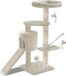VOUNOT Krabpaal met krabpaal L, klimboom voor katten, activiteitencentrum met grot en platforms voor katten, hoogte 112 cm, beige