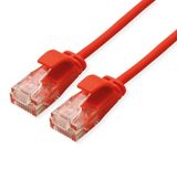 Roline green UTP patchkabel Cat.6A (Class EA), LSOH, extra dun, rood, 2 m