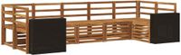 vidaXL - Hoek loungeset - 7 zitplekken - Naturel - Massief Acacia Hout