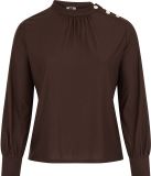 WE Fashion Dames jersey T-shirt met gouden accenten - curve