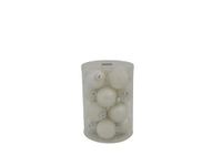 DUE ESSE CHRISTMAS SRL L.Glass LUC/OPAC witte ballen 6 cm 16 stuks