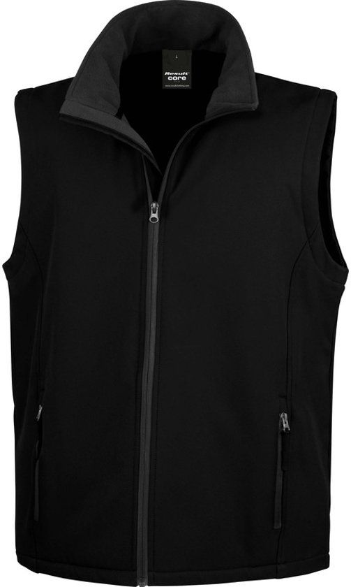 Result Softshell casual bodywarmer zwart voor heren - Mouwloze vesten S