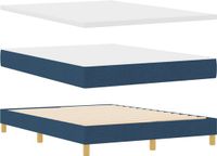 vidaXL Boxspring bed met hoofdeinde Blauw 200 x 140 cm Stof