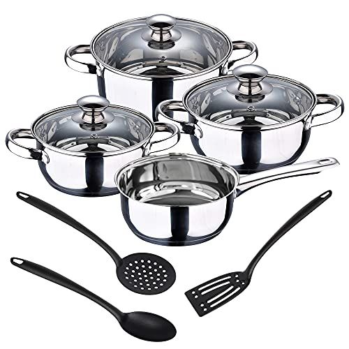 San Ignacio Kookgerei set - 7-delig - Roestvrij staal - Met 3 keukengerei van nylon