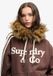 Superdry Hoodie Vintage zippé coupe ample Femme Bracken Brown Coton/Polyester