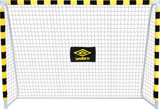 Umbro voetbaldoel - 300 x 200 x 90 cm - metaal - voetbaltrainingsmateriaal - makkelijke montage - zwart/geel