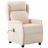 vidaXL Massagestoel Crème Stof